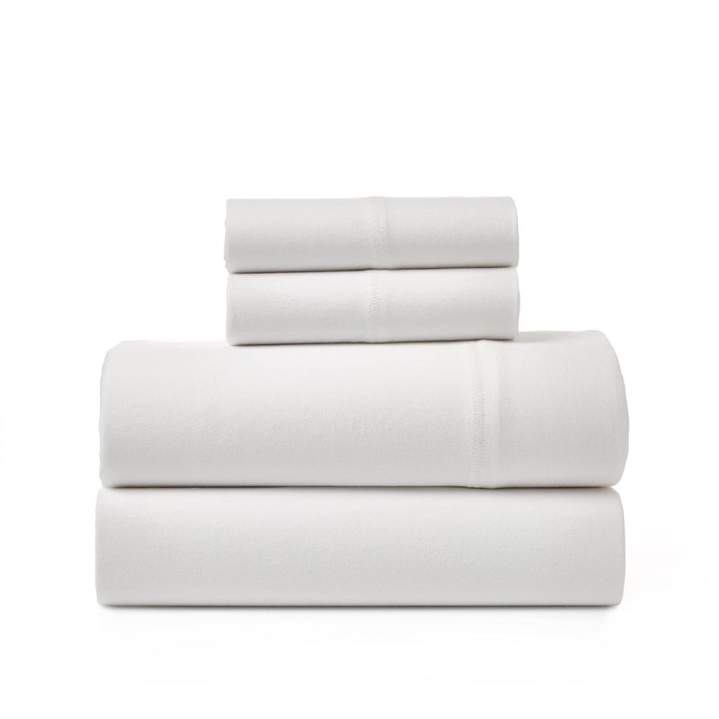 BED INC Road Trip America Jersey Sheets Set - Cotton Blend 4 Pieces Full Set - T-Shirt Soft Knit Stretchy Bed Sheets - All Seasonal and Deep Pockets (White, Full) - Image 1